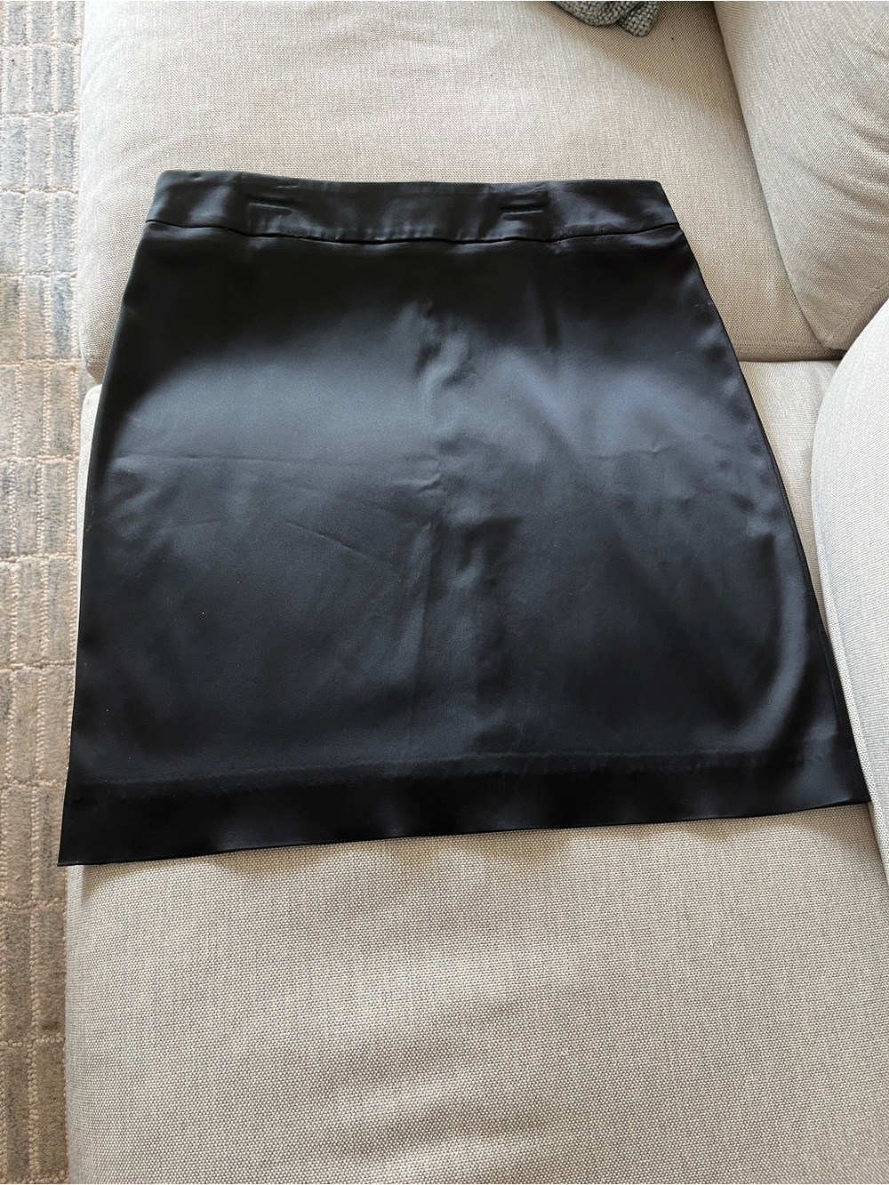 Sleek Black Satin Skirt